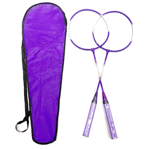 Badmintonracket 2-spelare Superlätt delat handtag Järnlegering Badmintonracketset för nybörjare barn Lila