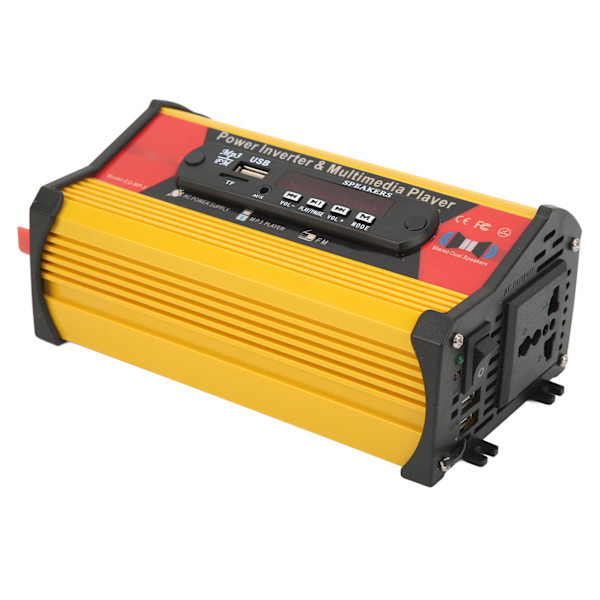 300W Modifisert Sinusbølge Bilinverter Dobbel USB LED-Display Bilstrømomformer med Multifunksjonell Spiller Sigarettenner 12V til AC 230V