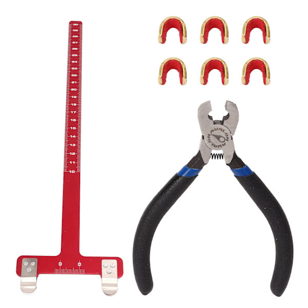 Buestreng Nockpunkter Tangsett T Linjal Nockspenne Tangsett Bueskyting Compound Trisse Bue Turning Kit Rød