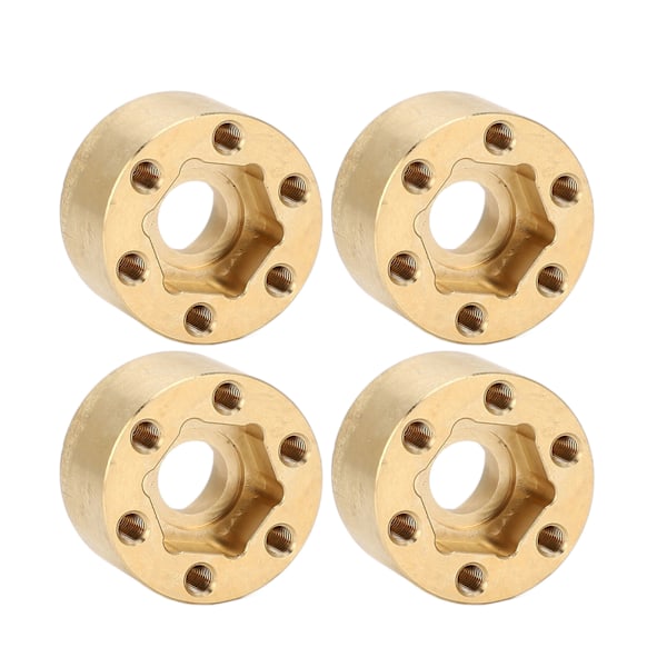 4kpl Hex Hex-napa levennetyt messinki Paino Kulutusta kestävä pyörän Hex-laajennussovitin 1,9 tuuman 2,2 tuuman navalle 12 mm / 0,5 tuumaa