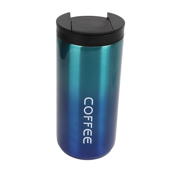 Isolerad kaffemugg Rostfritt stål Stor kaliber Gradient Färg Antisladd isolerad vattenflaska 350ML Gradient Blå