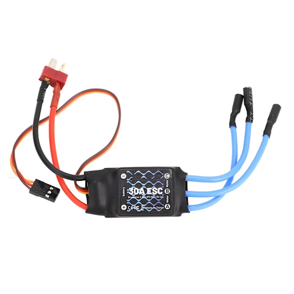RC Elektrisk hastighetsregulator 30A med T-kontakt Långtråd RC Borstlös ESC för uppgradering av flygplan med fasta vingar