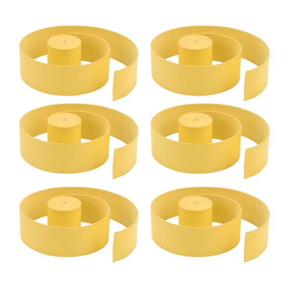 6 stk. tennisracket greb tape PU frostet skridsikker svedabsorberende Badmintonracket tape Sportstilbehør Gul