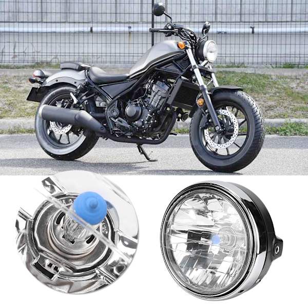 Muokattu retro pyöreä moottoripyörän ajovaloyksikkö sopii CB400/900:een