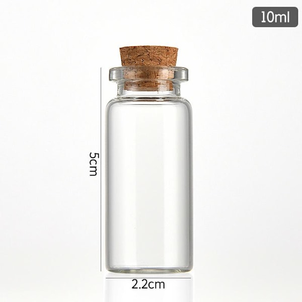 20 stk Små Flasker Mini Glassflasker med Kork Ønskeflasker for Bryllup, Kreativitet og Dekorering