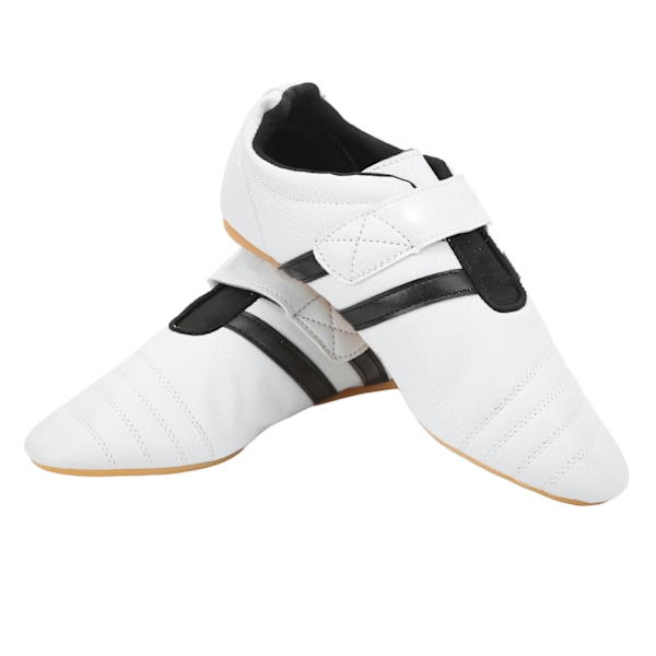 1 Par Taekwondo Sko Kampsport Sneaker Boksning Karate Kung Fu Tai Chi Sko til Mænd Kvinder Sorte Striber 42 Størrelse