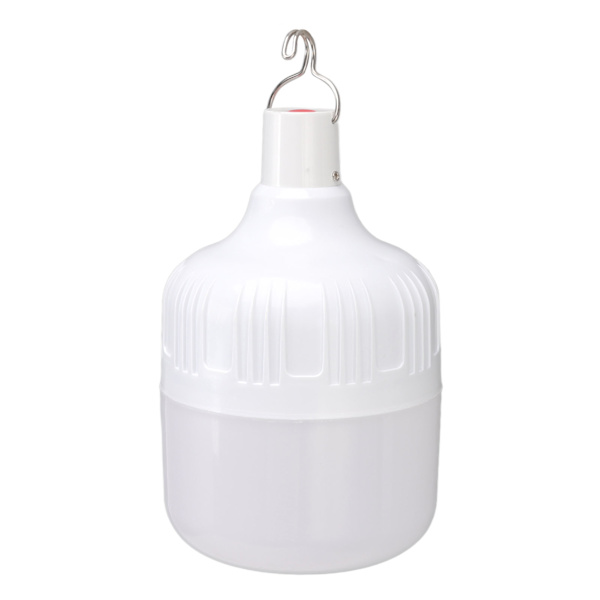 Utomhus LED USB Uppladdningsbar glödlampa 120W Bärbar nödlampa med krok för nattmarknadsstånd Strömavbrott i hushållet