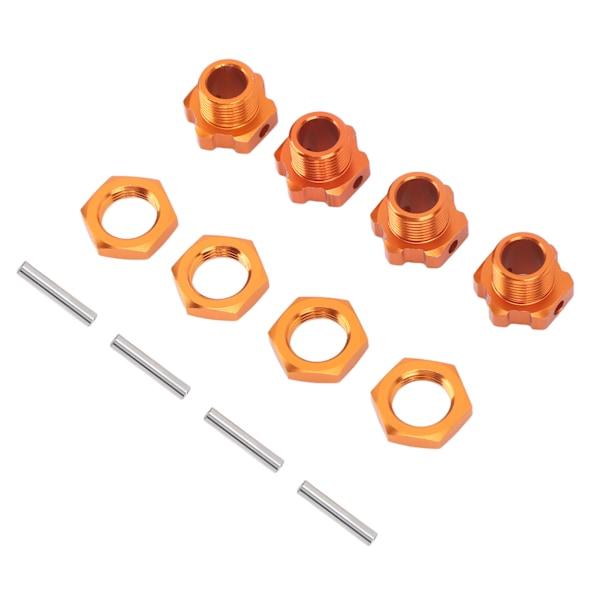 4STK 17mm Hex Hjulnav Adapter Aluminiumslegering Oransje Hex Drive Nav Adapter for ZD Racing 9116 08427 1/8 RC Bil
