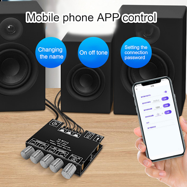 Digitaalinen äänitehostevahvistimen moduuli 2.1-kanavainen DC 12‑24V Bluetooth-vahvistinkortti myymälän kotiteatterikaiuttimille