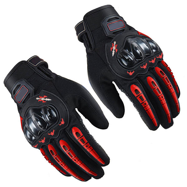 Full Finger Touch Screen Motorcykel Handskar Andas Touchscreen Handskar med Full Hand Red