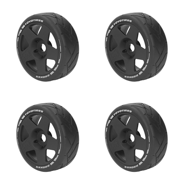 4 ST 1/8 GT RC-hjul Starkt grepp Road Racing-däck Slitstarka på väghjul med 17 mm adapter Svart