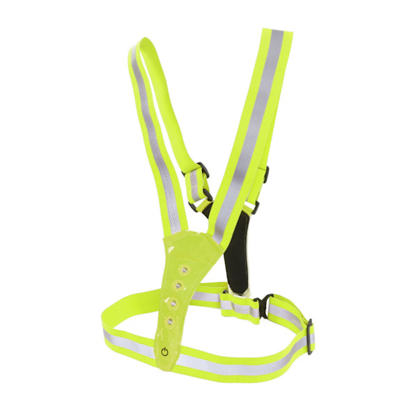 LED refleksvest løbebånd 3 Lystilstande 360° reflekterende beskyttelse Sikkerheds refleksvest Gul