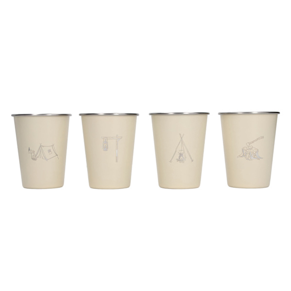 4 st 350ml 304 rostfritt stål vattenkopp kaffemugg flaska för grillning Ölresor utomhus beige