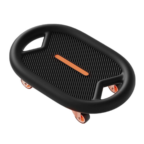 Mage Fitness Skateboard Lågt ljud Förbättra Cardiorespiratory Function Träningsskateboard med knäskydd Svart