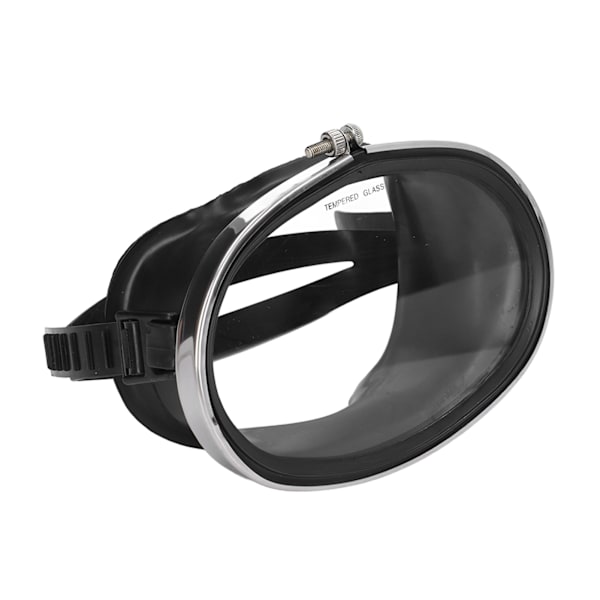 Gratis dykarglasögon HD härdat glas PVC oval form Anti-dimma Enkellins Scuba Goggles for Fisherman Black L