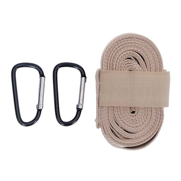Campingförvaringsrem 10,17 fot lång slitstark nylon justerbar 7 runda hål Ofta använda hängmattor med 2 karbinhakar