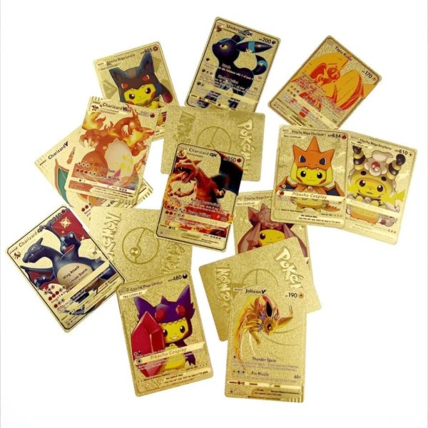 Gullspillekort 55 Rainbow sjeldne kort i gullfoliekorteske Beste tenåringsgaver for barn og voksne