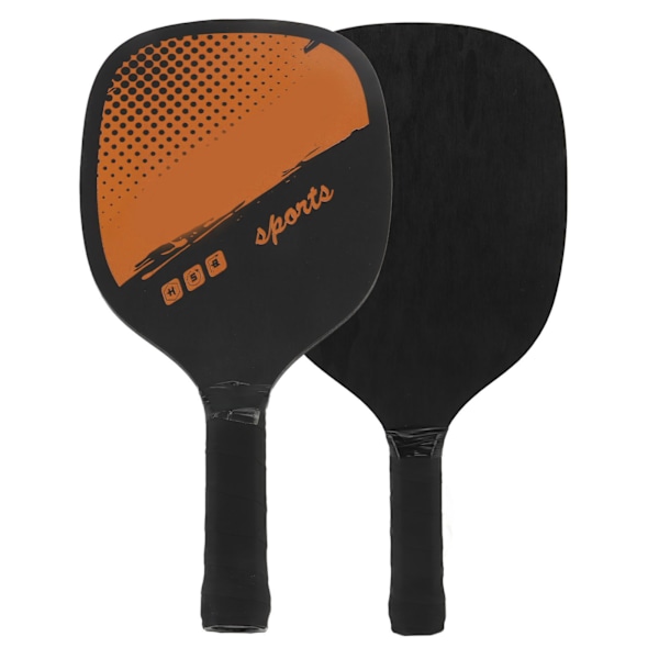 Pickleball-mailasetti, ergonominen, 1 pari puisia pickleball-mailoja, 4 palloa ja kantolaukku sisä- ja ulkokäyttöön, oranssi