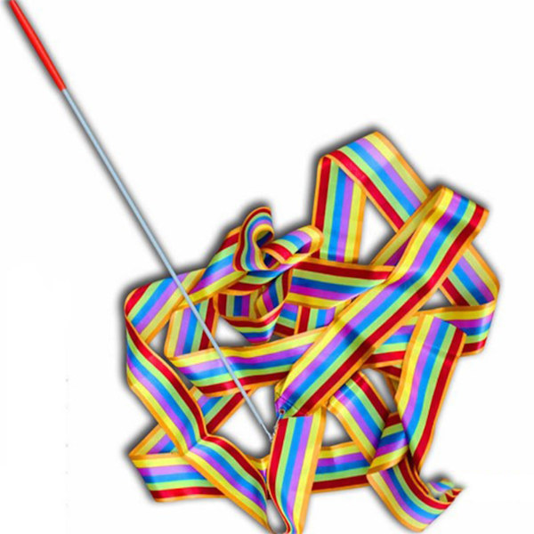 4m/13.12ft Dansband Gymnastik Ribbon Streamers Dansande Streamers Stavar för barn Coloful