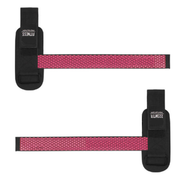 2 ST vægtløftningshåndledsrem sort og rosa rød bomuld nylon silikone Anti-slip håndledsbælte til fitness