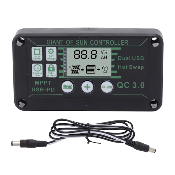 Solar Charge Controller MPPT ABS Auto Focus Solar Regulator Charge Controller til RV Trailers Både 20A
