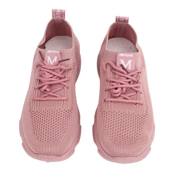 Stilige sportssko Strikket Komfortabel Pustende Klassisk Mote Sneaker for kvinner Jenter Rosa 37 Størrelse Rosa