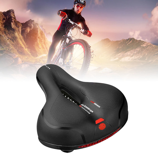 Cykelsitsdyna Elastisk Slitstark Mjuk Andas Mountainbikes Sadeldyna med reflekterande remsor Röd