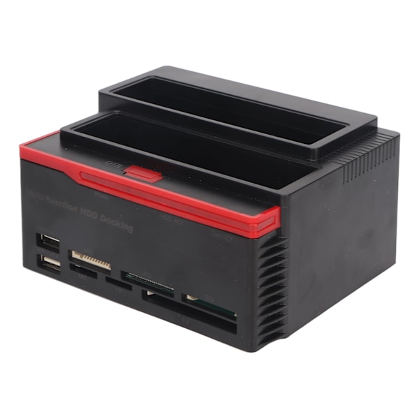 Hårddiskdockningsstation USB2.0 Dubbelfack 12TB Stöd OTB 480Mbps Hårddiskinneslutning för 2,5 tum 3,5 tum IDE SATA EU-kontakt