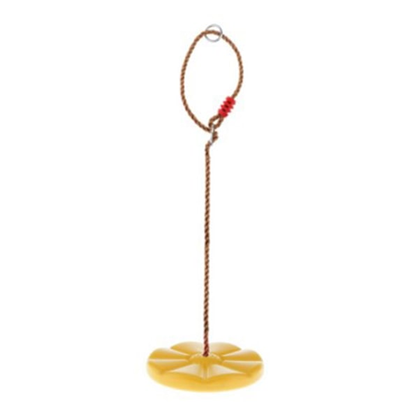 Heavy Duty Plast Disc Tree Swing med PE-rep för Barn Utomhuslekutrustning Gul