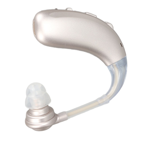 Single Sound Amplifier Hörlurar Laddningsbar Bluetooth Sound Aid Förstärkare Öronsnäcka för filmtittande Silver