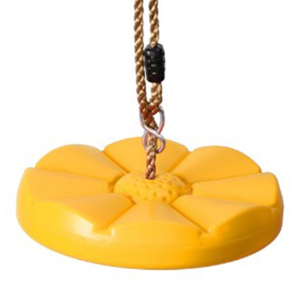 Heavy Duty Plast Disc Tree Swing med PE-rep för Barn Utomhuslekutrustning Gul