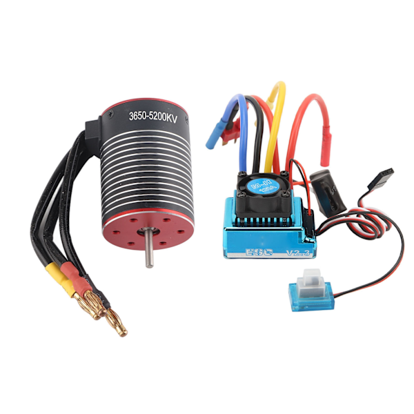 RC Harjaton Moottori ESC Setti Ammattimainen Vedenpitävä Korkea Vääntö 3650 Harjaton Moottori 120A ESC Combo Set RC-autoon 5200KV