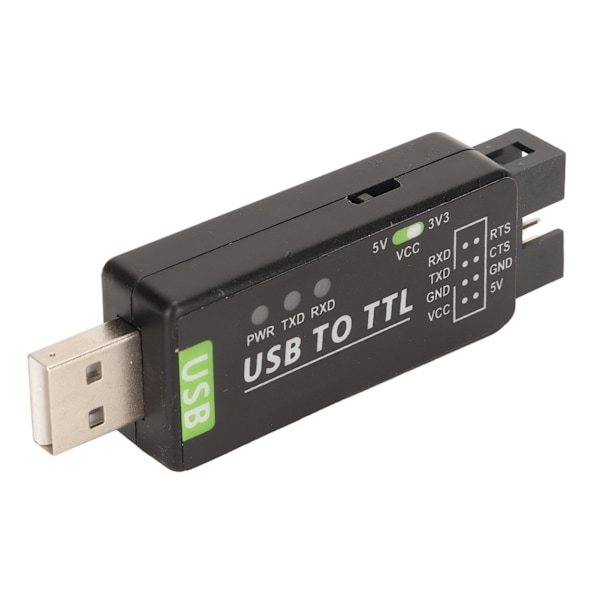 USB till TTL-omvandlare FT232RL-chip Flera skyddskretsar Industriell USB till TTL-omvandlare för flera system Svart