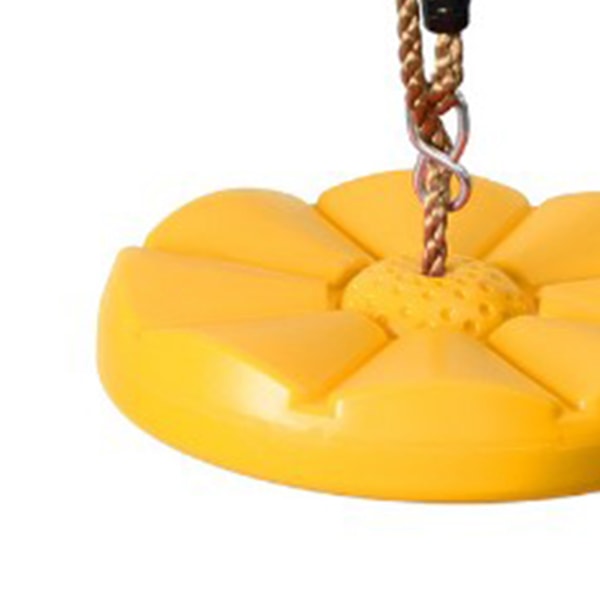 Heavy Duty Plast Disc Tree Swing med PE-rep för Barn Utomhuslekutrustning Gul