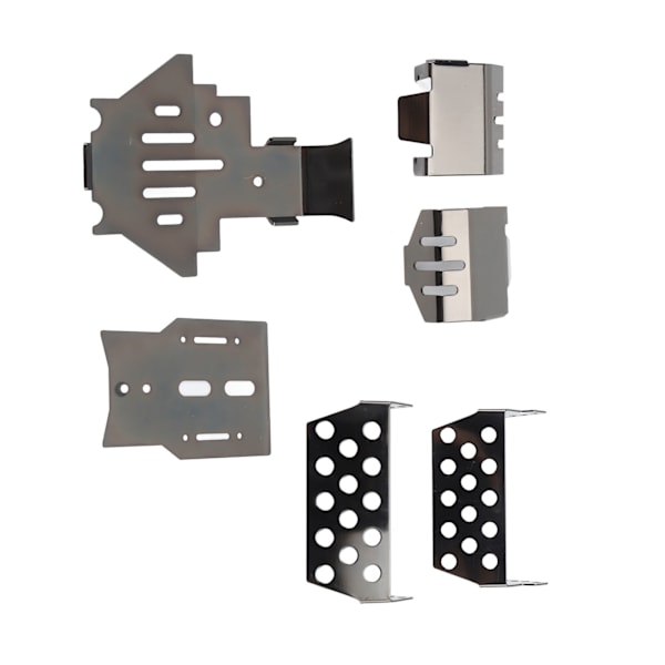 RC Chassis Armors Set Rostfritt stål Svart Chassis Armor Axle Protector Skid Plate för Traxxas