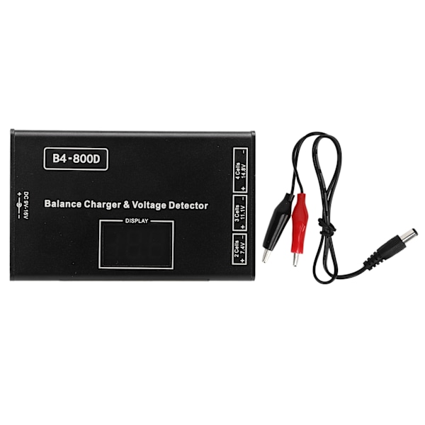 Batteri Litium Lipo balansladdare Aluminiumlegering Batteribalansladdare med spänningsdisplay för 2‑4S batteri