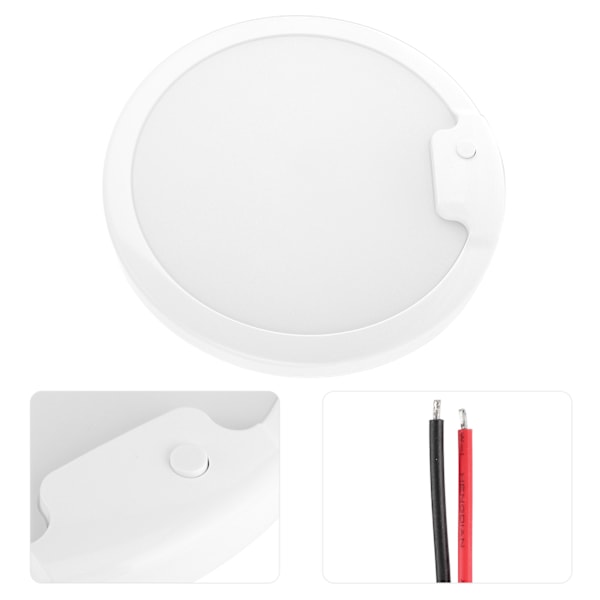 Universell Taklampa Ultratunn 12V 24V LED Takkupollampa för Husvagn Husbil Inredning (Varmvit)