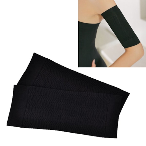 1 par slimmande ärmar Mjuk Bekväm Andas Elastisk Nylon Stor storlek Kompressionsarmformare Svart Fri storlek