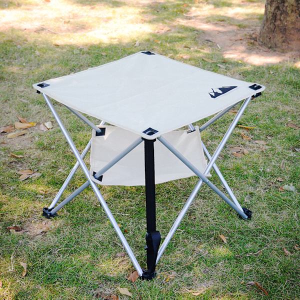 Utomhus mini hopfällbart bord Bärbart lätt 600D Oxford tyg hopfällbart bord för camping BBQ Picknick Khaki