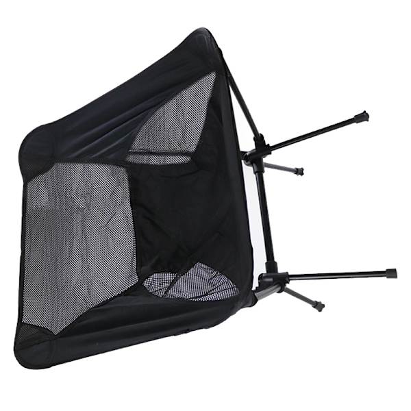 Udendørs sammenklappelig strandstol Bærbar Mesh Back Aluminium Rack Campingstol til fiskeri Sort