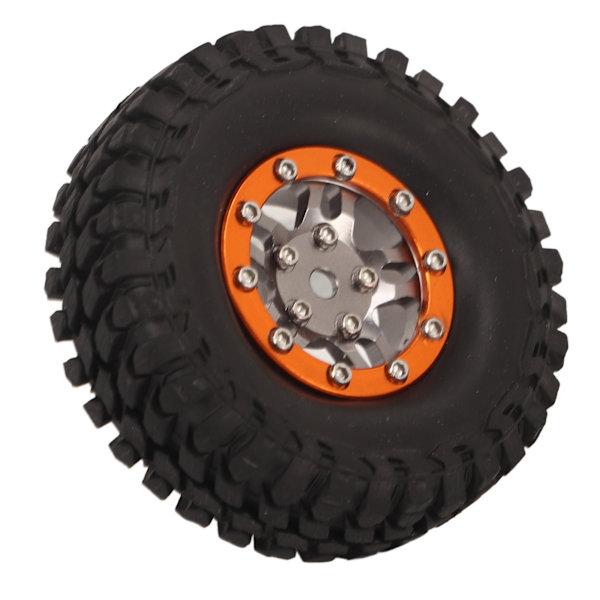 RC Renkaat Kumi Kestävä Vakaa Joustava Vaihto RC Varaosarenkaat SCX24 RC Auto Tarvikkeet Oranssi Harmaa