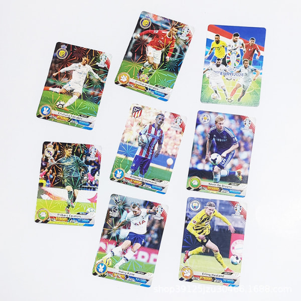 Fotbollsstjärnkort World Cup European League omgivande stjärnkort 36 paket med 288 laserkort