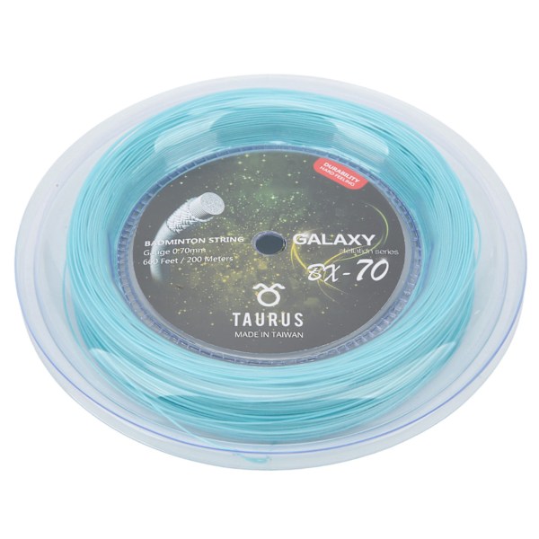 POWERTI BX70 Badmintonracketsträng med hög elastisk nylon Badmintonracketsträng 0,7 mm badmintonsnöre 200 m rulle Himmelsblå