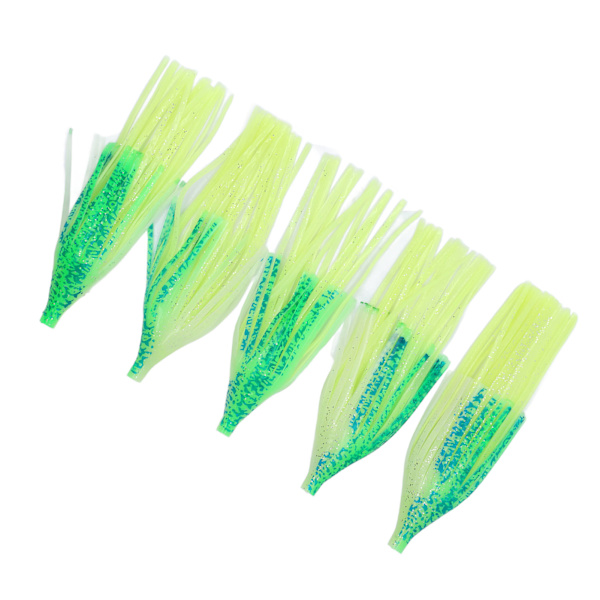 5 ST bläckfisk Mjukt bete Lysande 20 cm Tjock PVC-kjol Fiskedrag för fiske utomhus grönt