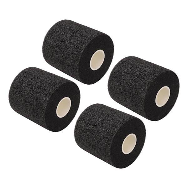 4 stk. Fitness Bandage PU Svamp Elasticitet God åndbarhed Atletisk Wrap til Fitness Fodbold Sort
