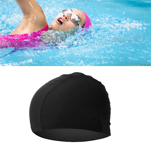 Badmössa Hög elasticitet Tjock Slitstark Badmössa Polyester Simmössor för Dam Herr Svart