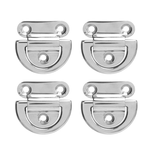 4 sæt Marine Grade Foldbar Pad Eye 316 Rustfrit stål Marine 8MM D-formede forbindelsesringe Foldbare Pad Eye Kroge