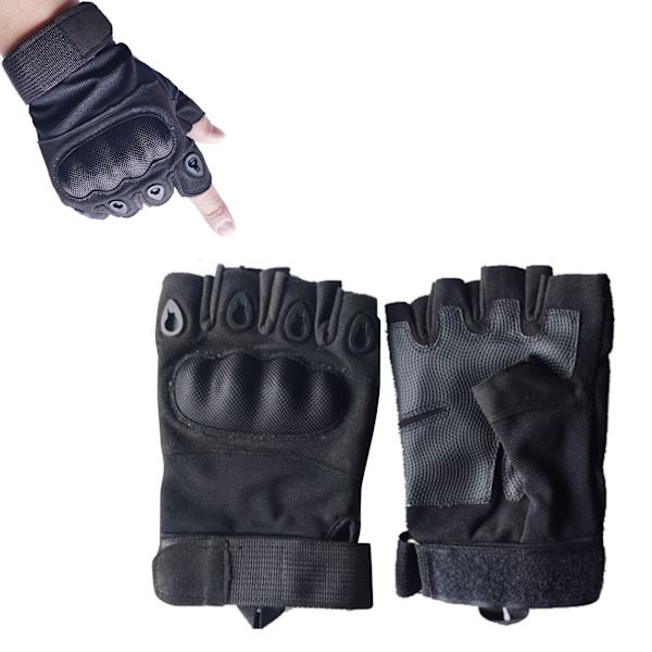 2ST Halvfinger hårde kno-handsker Åndbare slidstærke kamphandsker til vandring L 21‑22cm / 8,3‑8,7in