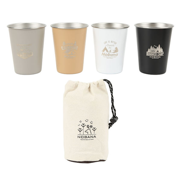 4 st Campingkoppset 350ml 304 Rostfritt stål Hög hårdhet Lättvikt 4 Färger Utomhusresor Picknick Dryckkoppar Vildmarksstil