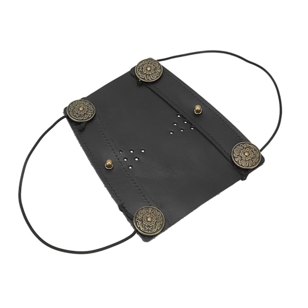 Bågskytte Arm Guard Justerbar rem Andra Kohud Arm Skyddsdyna för utomhusskytte Jakt Svart